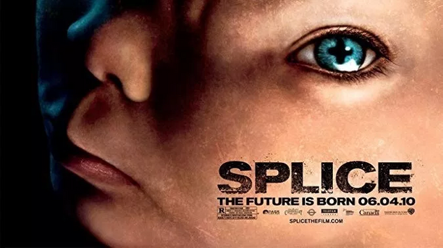 Splice 2009 movie poster with baby Dren